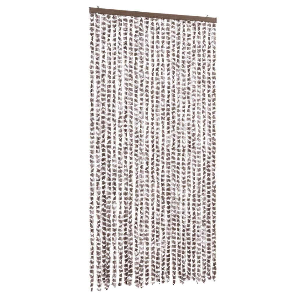 Cortina anti-insetos 100x200cm chenille cinza-acastanh./branco