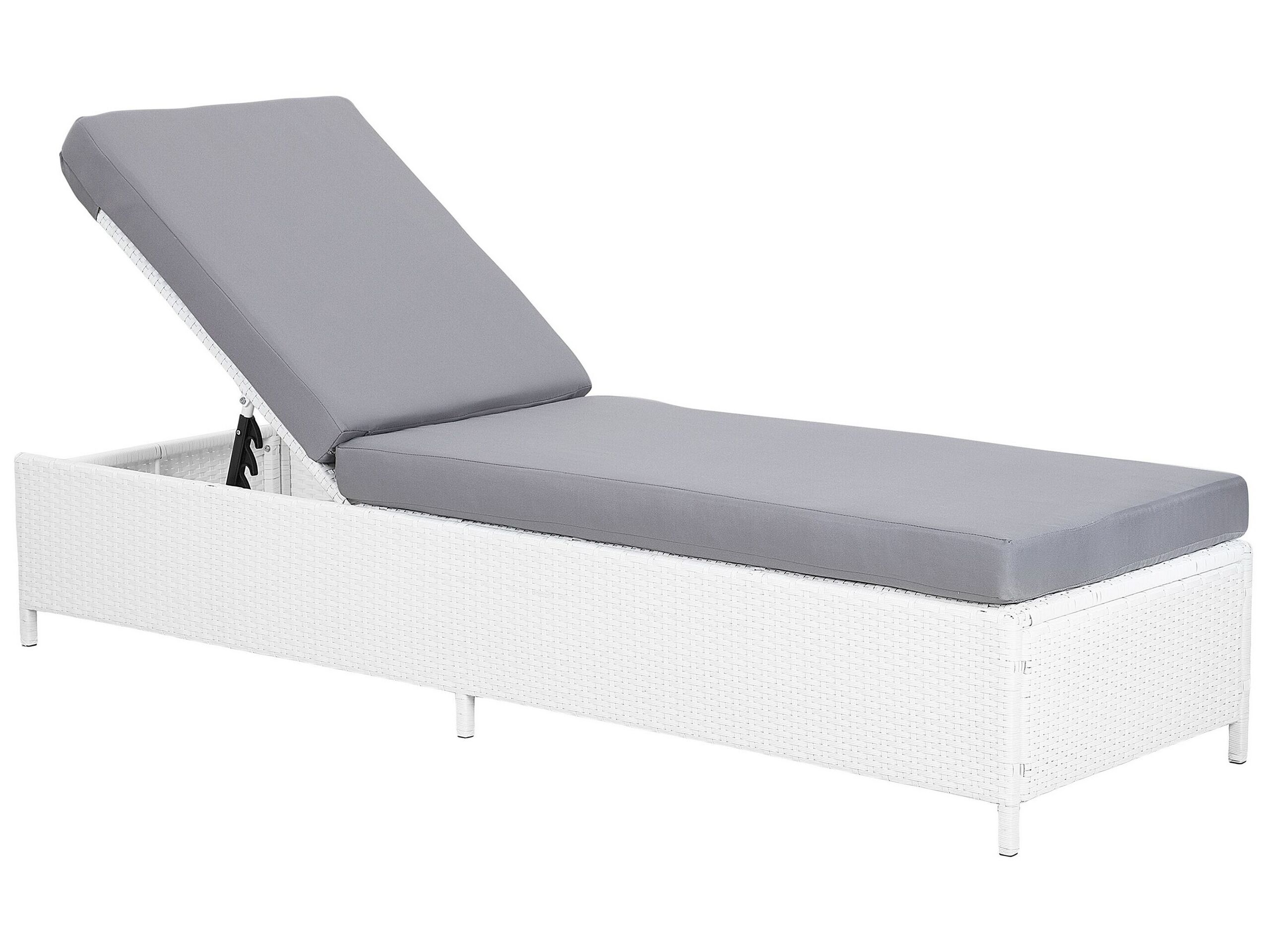 Espreguiçadeira com almofada turin rattan sintético branco