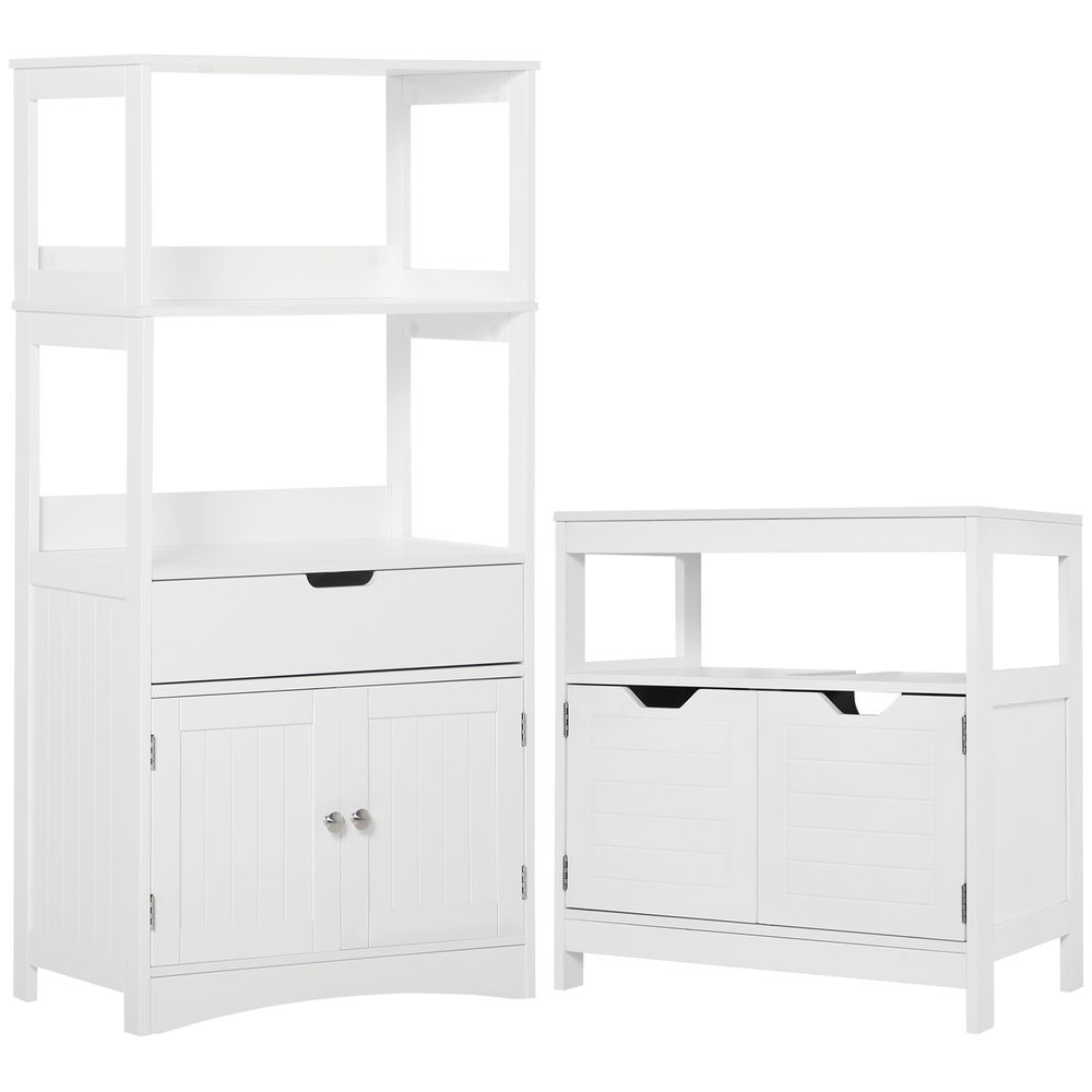 Conjunto móveis casa de banho 60x33x122.5 cm mdf color blanco kleankin