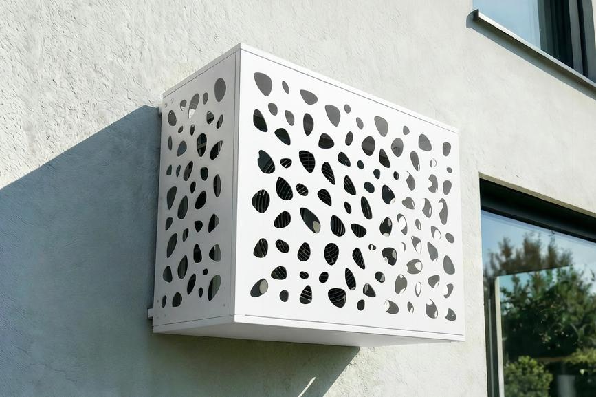 Tampa para ar condicionado aneto sunny em alumínio branco com painel inferi