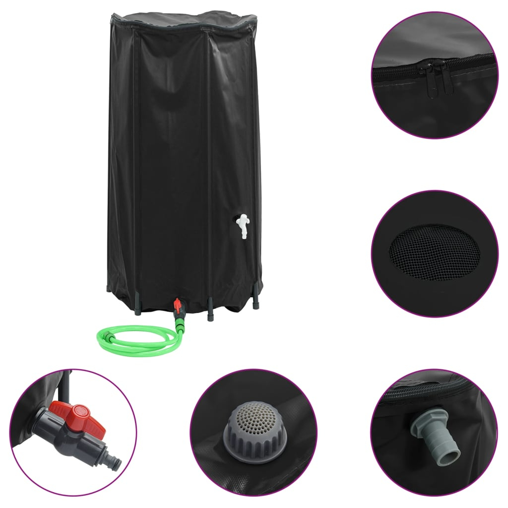 vidaXL depósito de agua plegable con grifo PVC 250 l