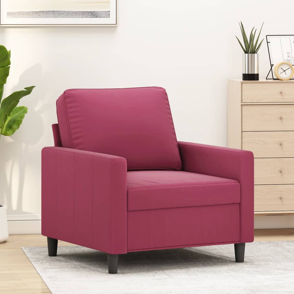 Poltrona 60 cm veludo vermelho-tinto ewg9379