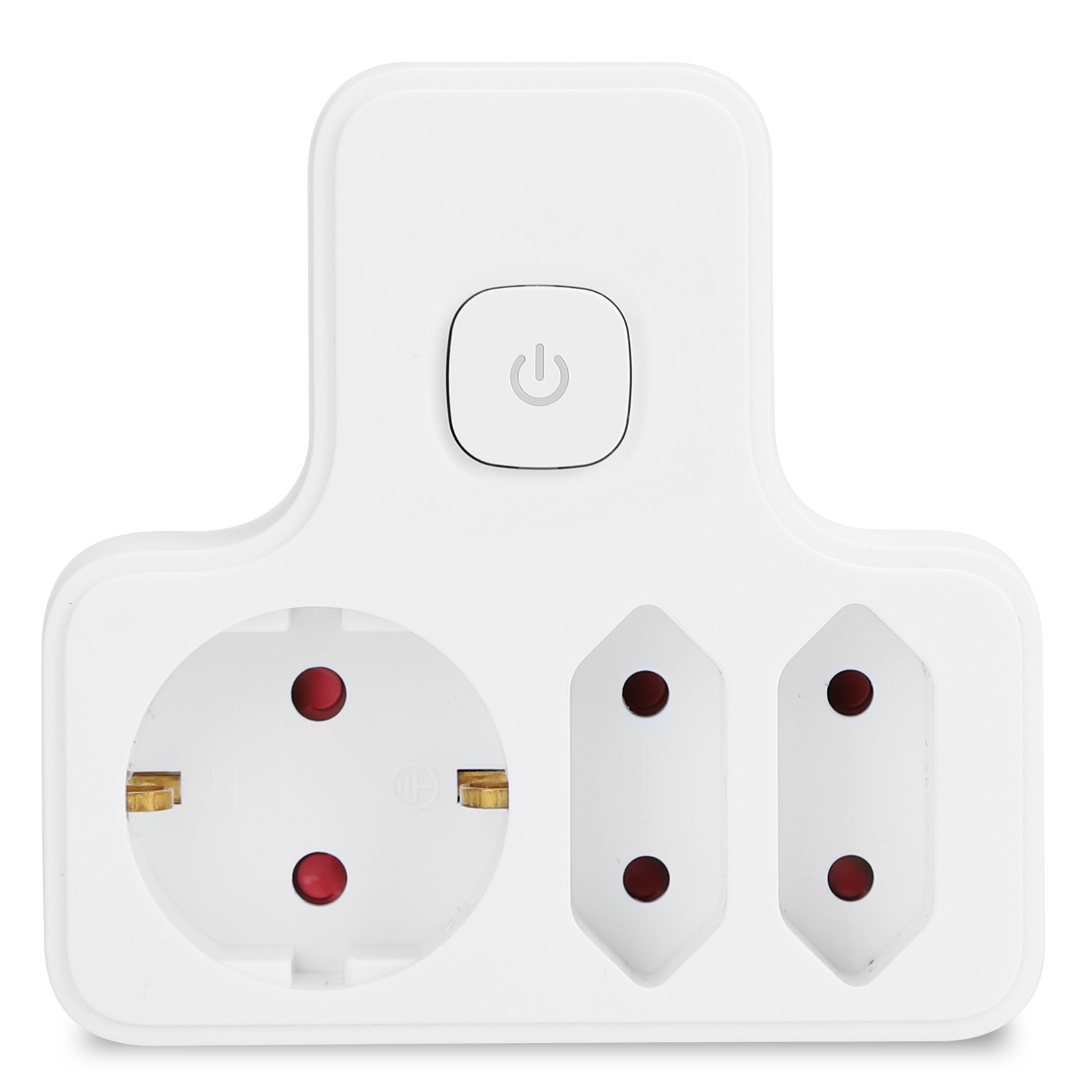 Aigostar adaptador tomadas 3 com interruptor e proteção infantil, branco