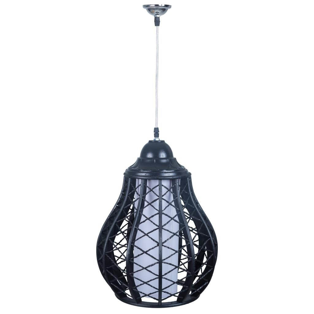 Candeeiro de teto em bambu preto 30,5x30,5x40,6