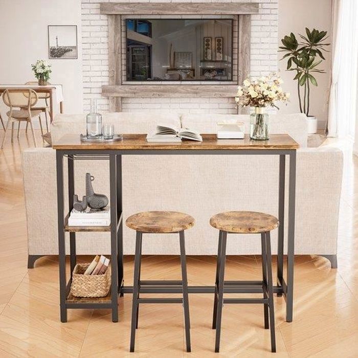Mesa de bar retrô - 2 bancos - 120x40 cm