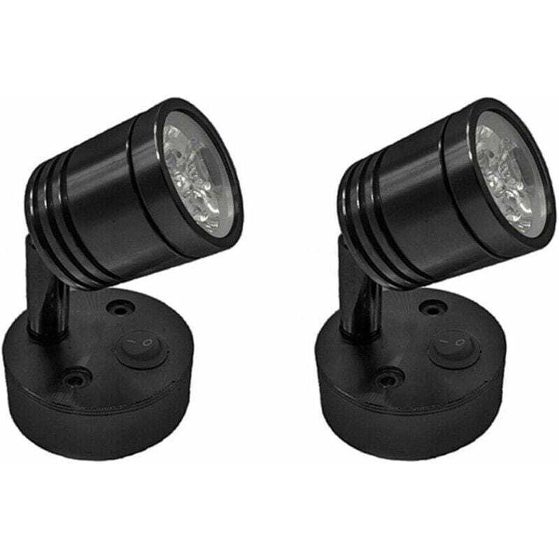 Luminária de leitura de parede 2 un. Regulável preto
