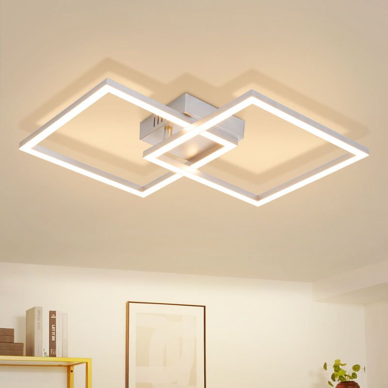 Nettlife plafon LED redondo 24w prateado moderno 3000k quente sala