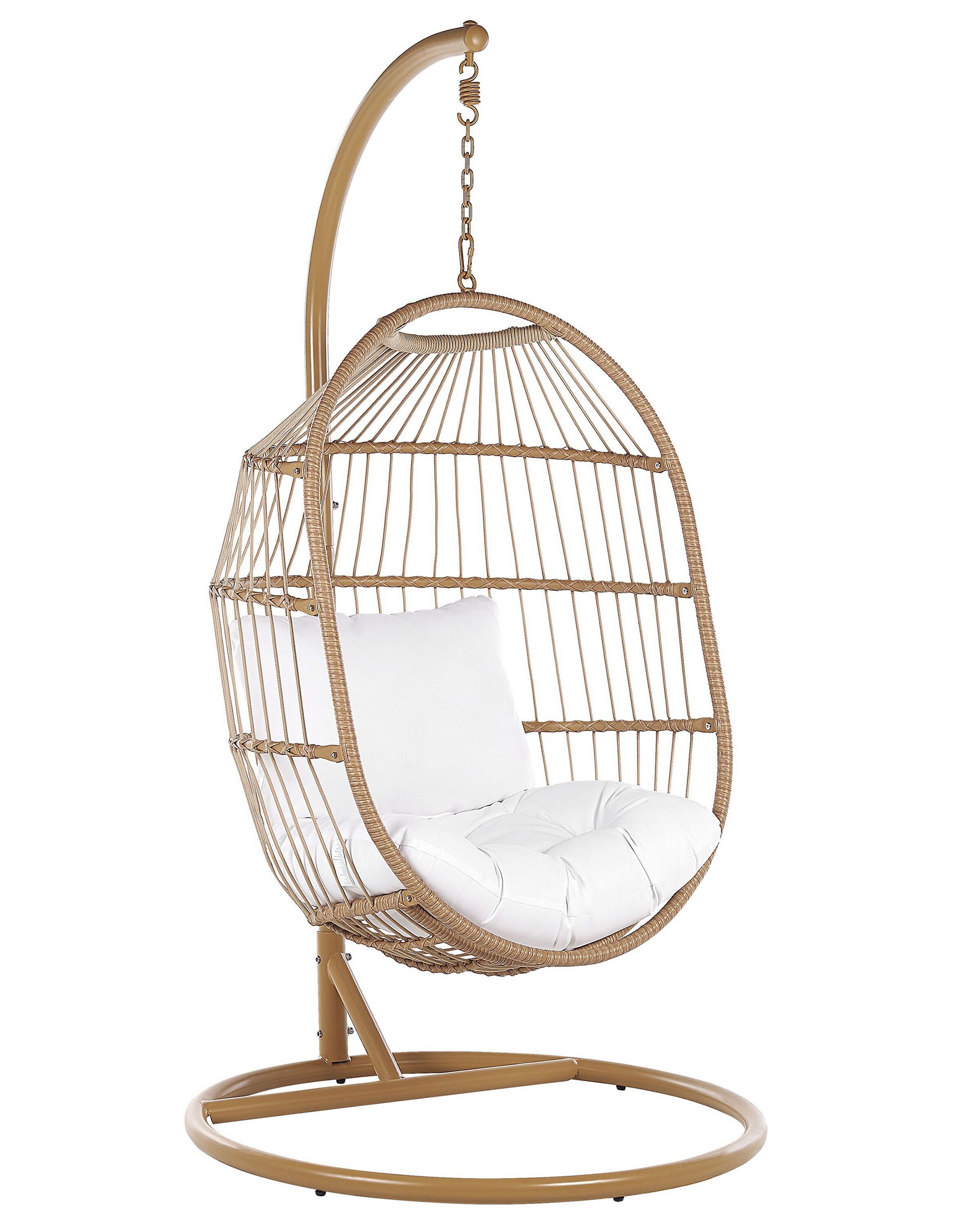 Cadeira suspensa com suporte alba rattan sintético natural