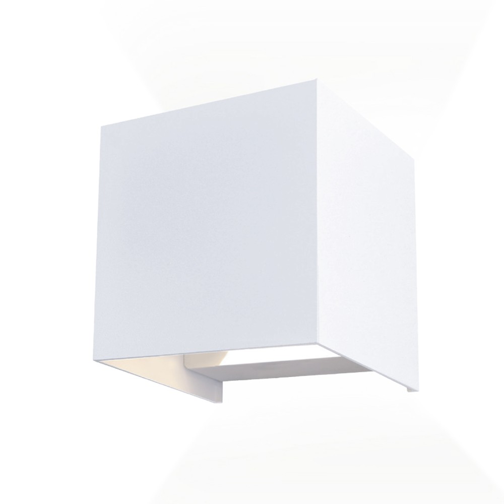 Aplique de exterior LED leva 2 luzes neutra quadrada branca ip54 wonderlamp