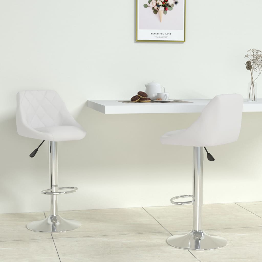 Bancos de bar 2 pcs couro artificial branco pt8361