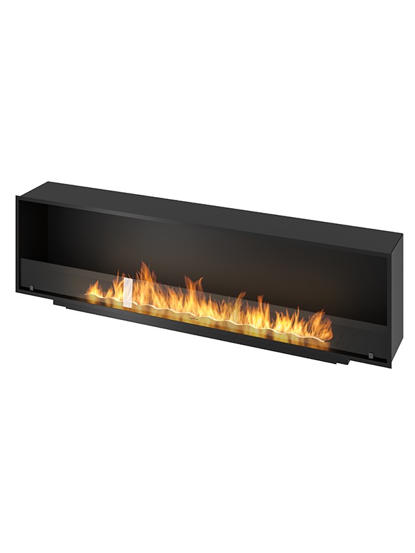 Slim inside black - lareira embutida a bioetanol 200 cm