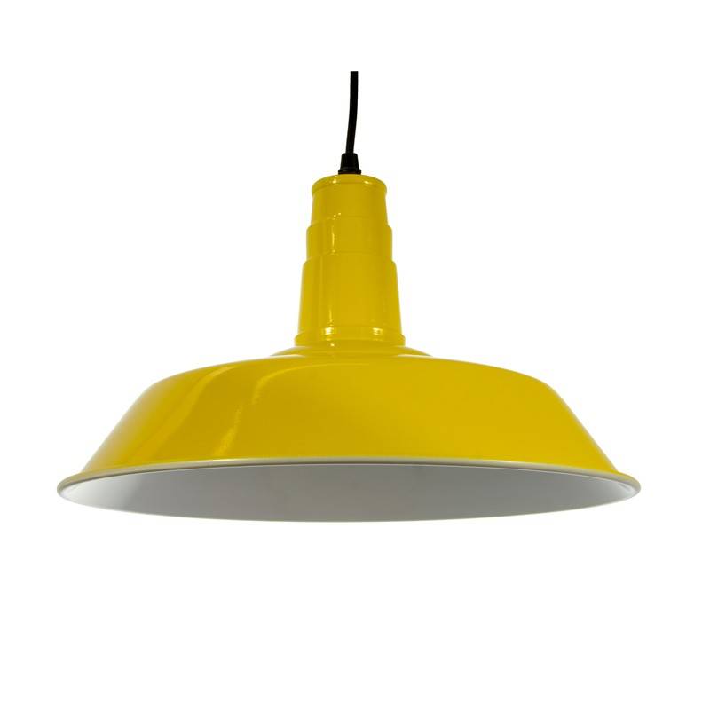 Luminária teto amarelo estilo industrial diâmetro 36cm E27