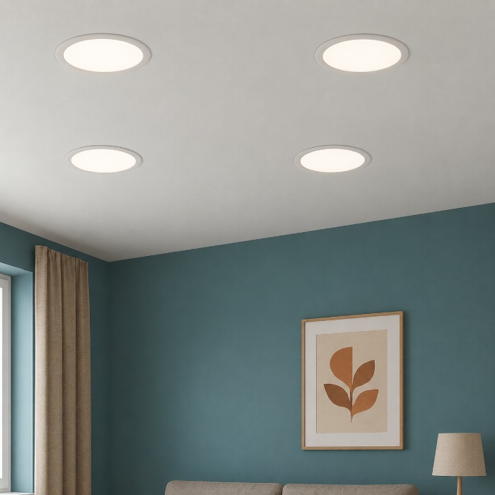 Pack 4 downlights led red 22cm 18w luz branco
