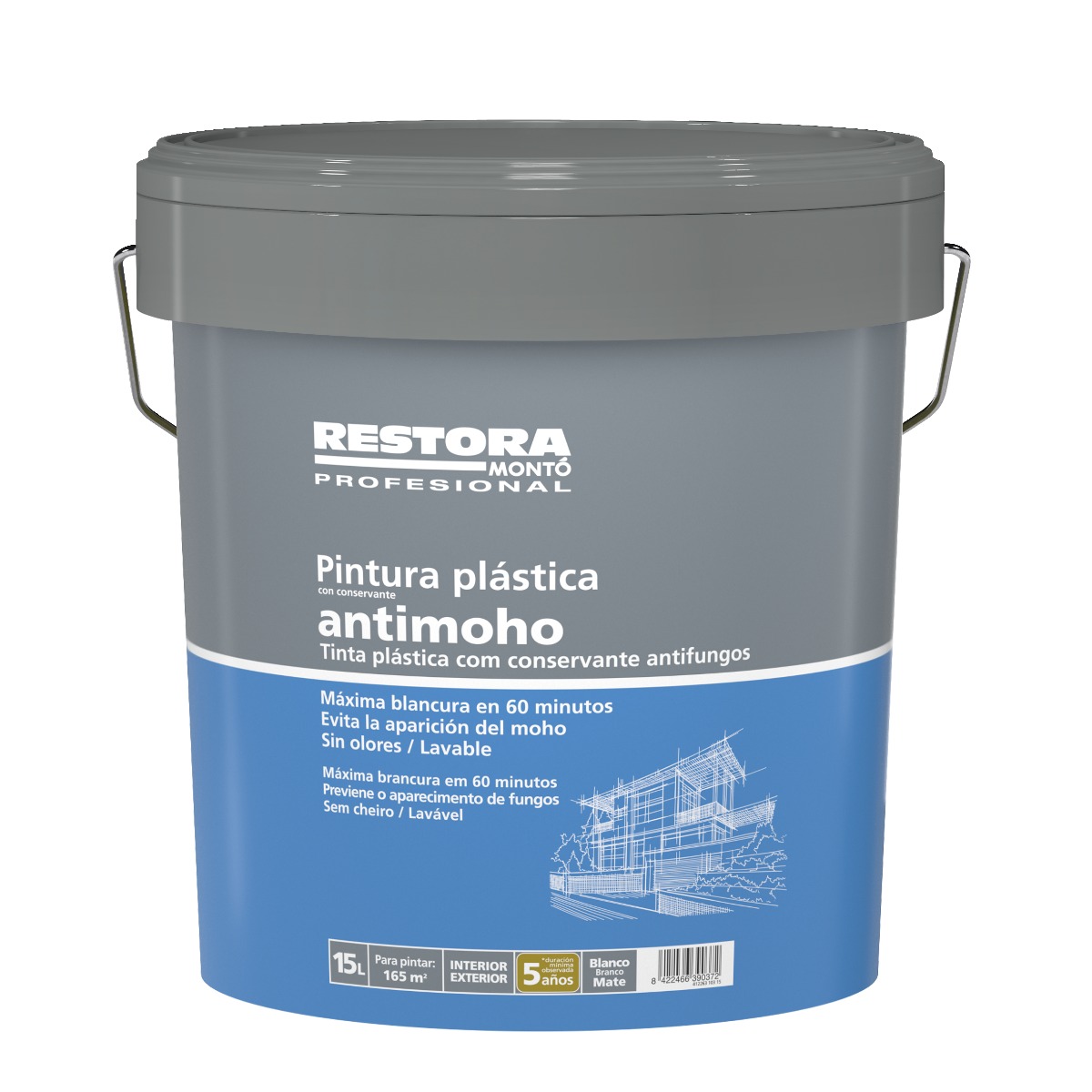 Tinta plástica anti-mofo Restora branca mate 15L