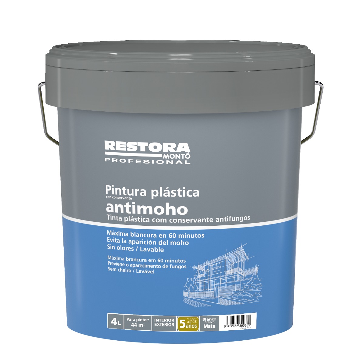 Restora anti-mofo tinta plástica branca mate 4 l