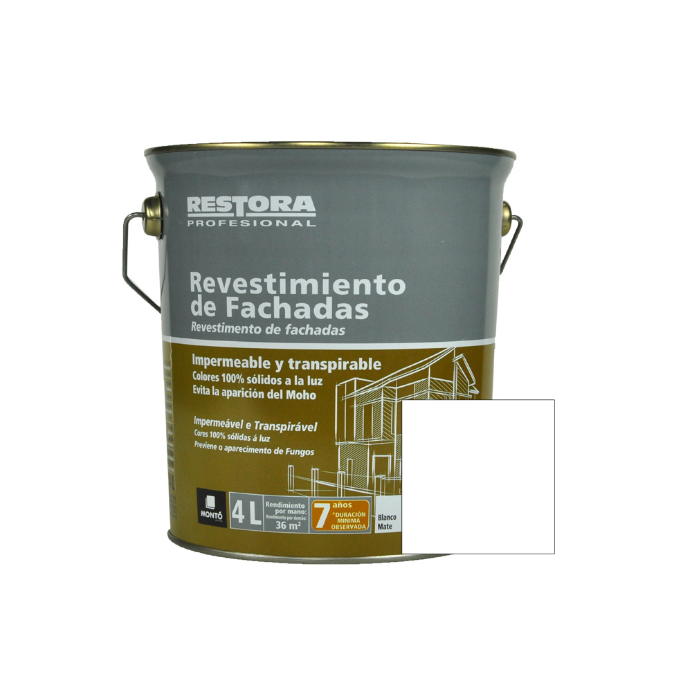 Revestimento branco fachadas com antimofo restora profissional 4 l