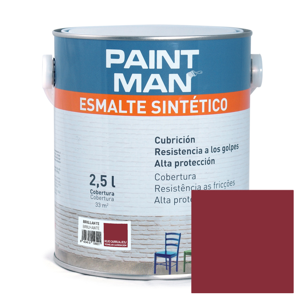 Esmalte sintético vermelho carruagem brilhante paintman 2,5 l