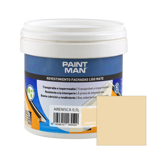 Muestra revestimento fachadas liso mate arenisca paintman 0,5l