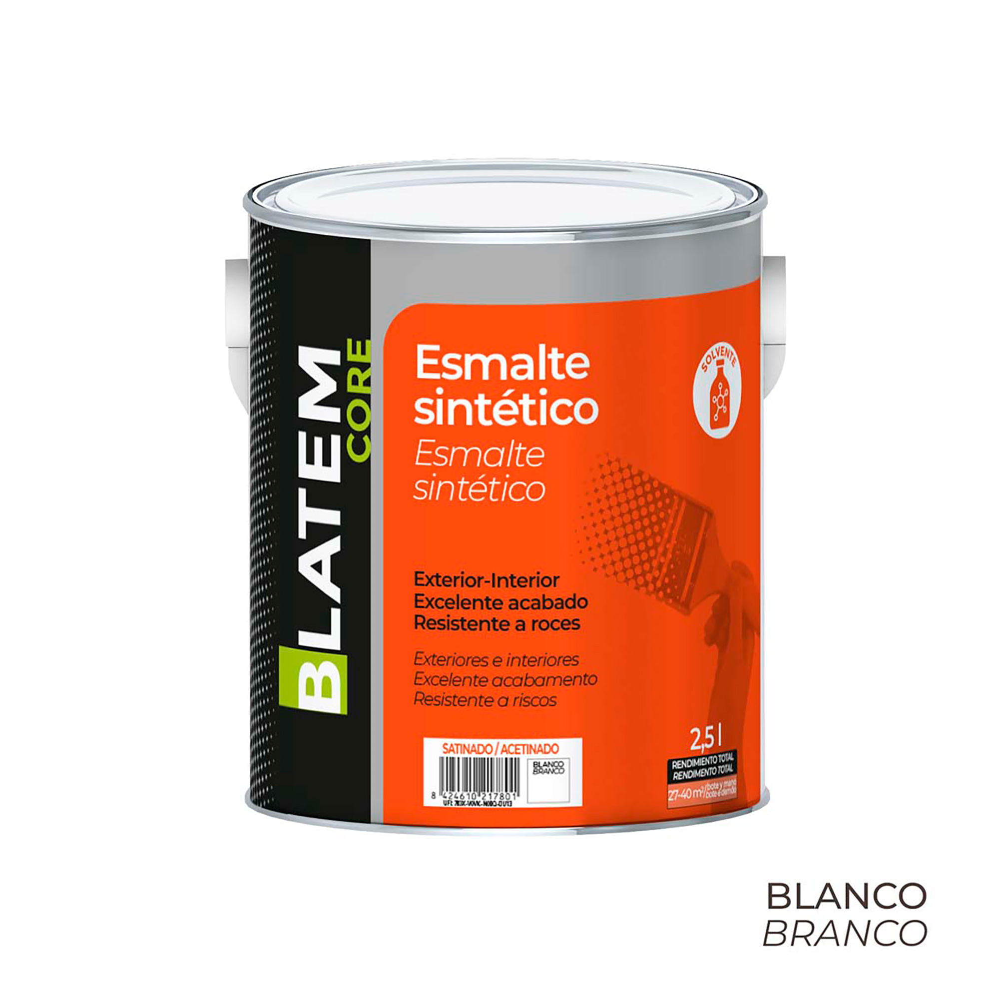 Esmalte sintético acetinado branco 2,5L Blatem Core