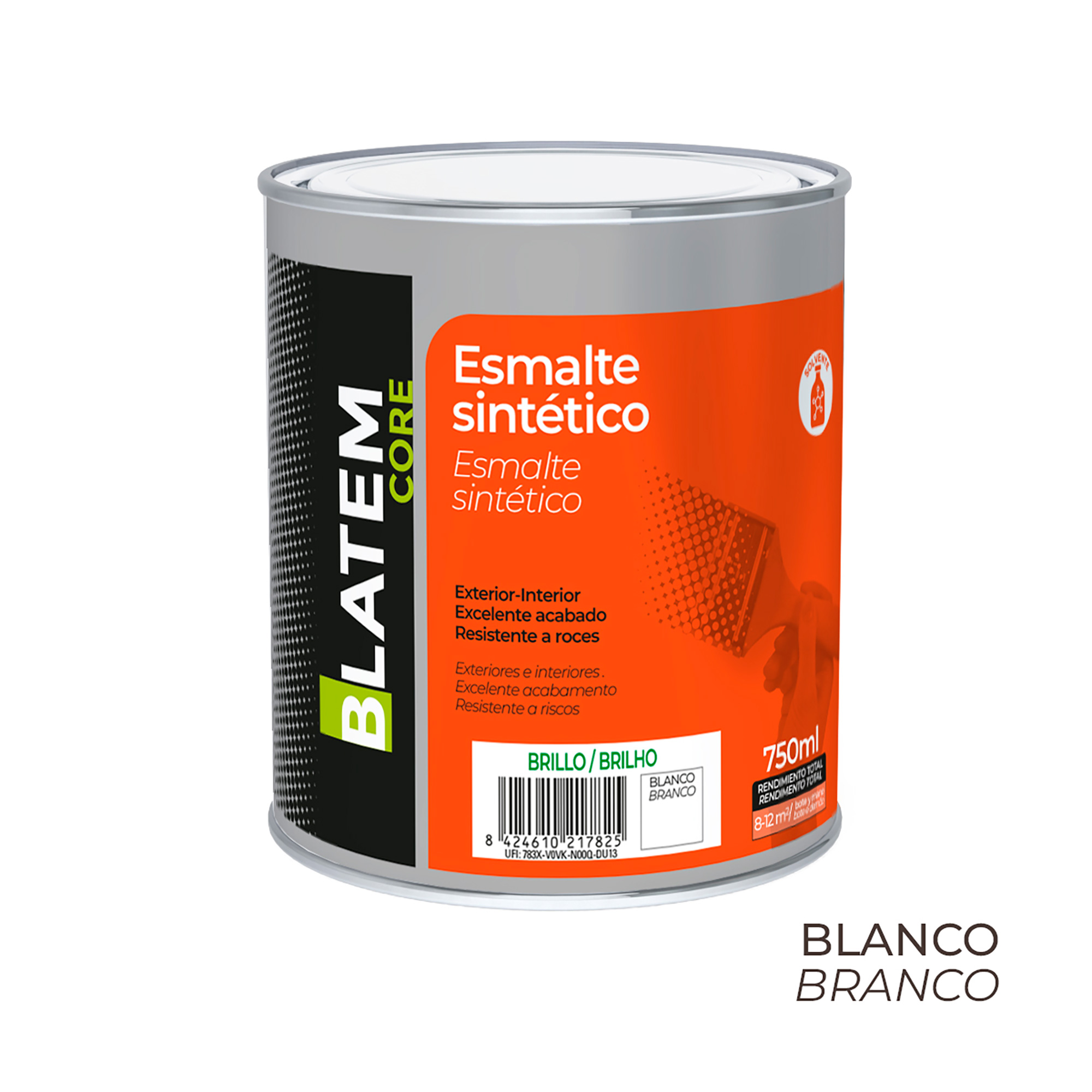 Esmalte sintético acetinado branco 750ml Blatem Core