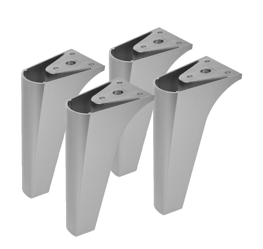 Kit de 4 pés com acabamento cromado