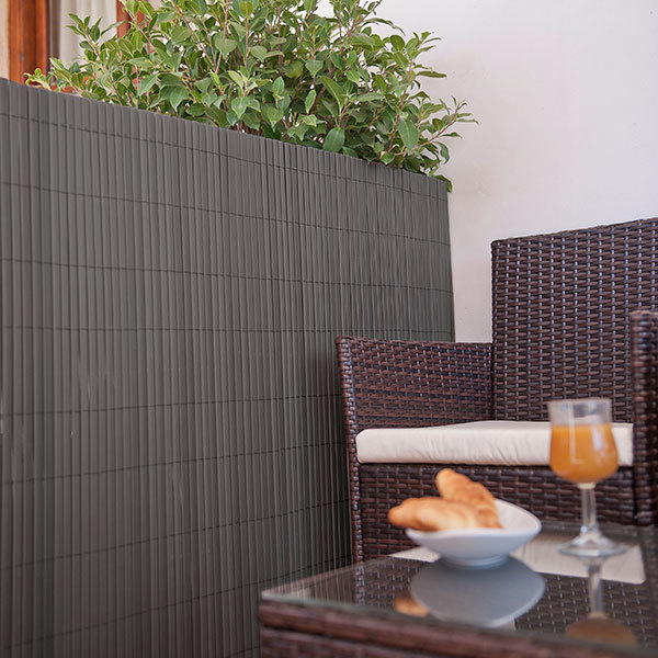 Canas de pvc dupla face cinza antracite 1,5 x 3 m
