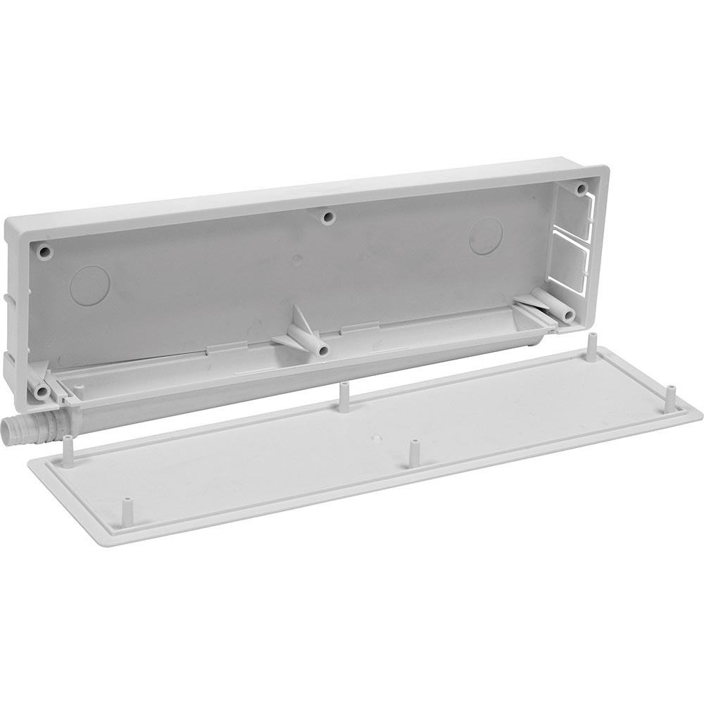 CAIXA PRÉ-INSTALAÇÃO COM ESCOAMENTO 392 x 112 x 45 mm.