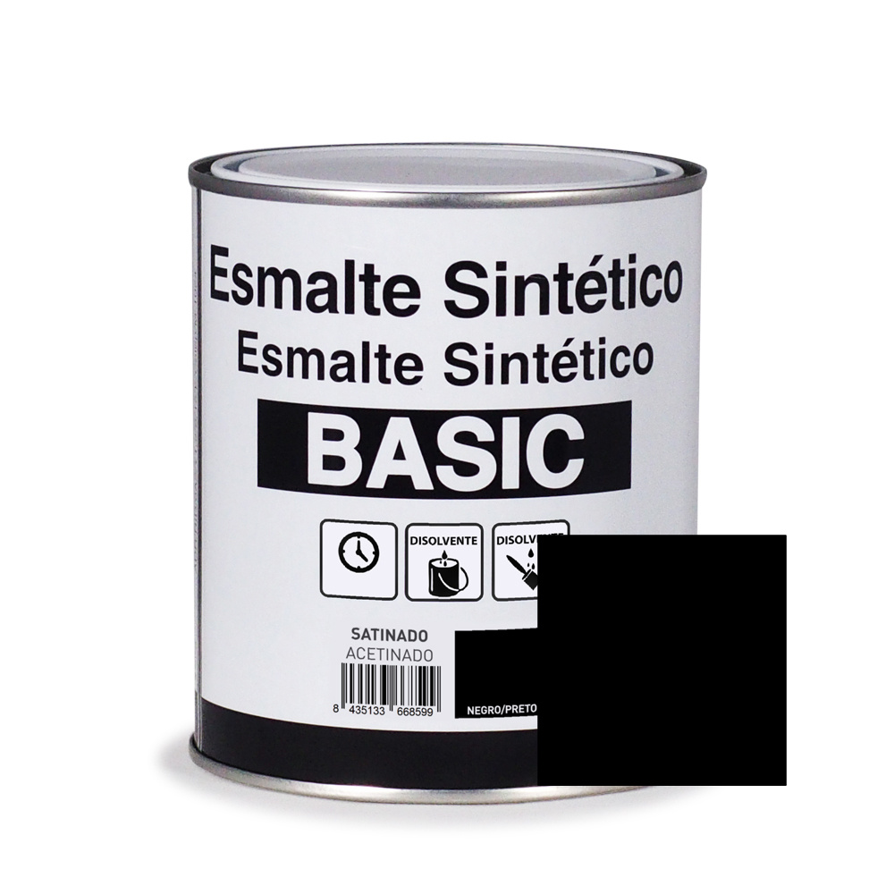 Esmalte sintético preto acetinado basic 750 ml