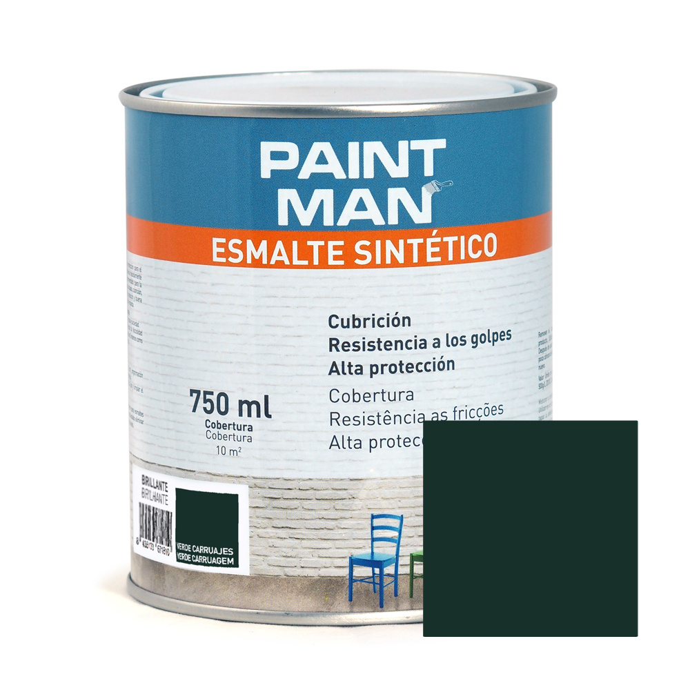 Esmalte sintético verde carruagens brilhante paintman 750 ml
