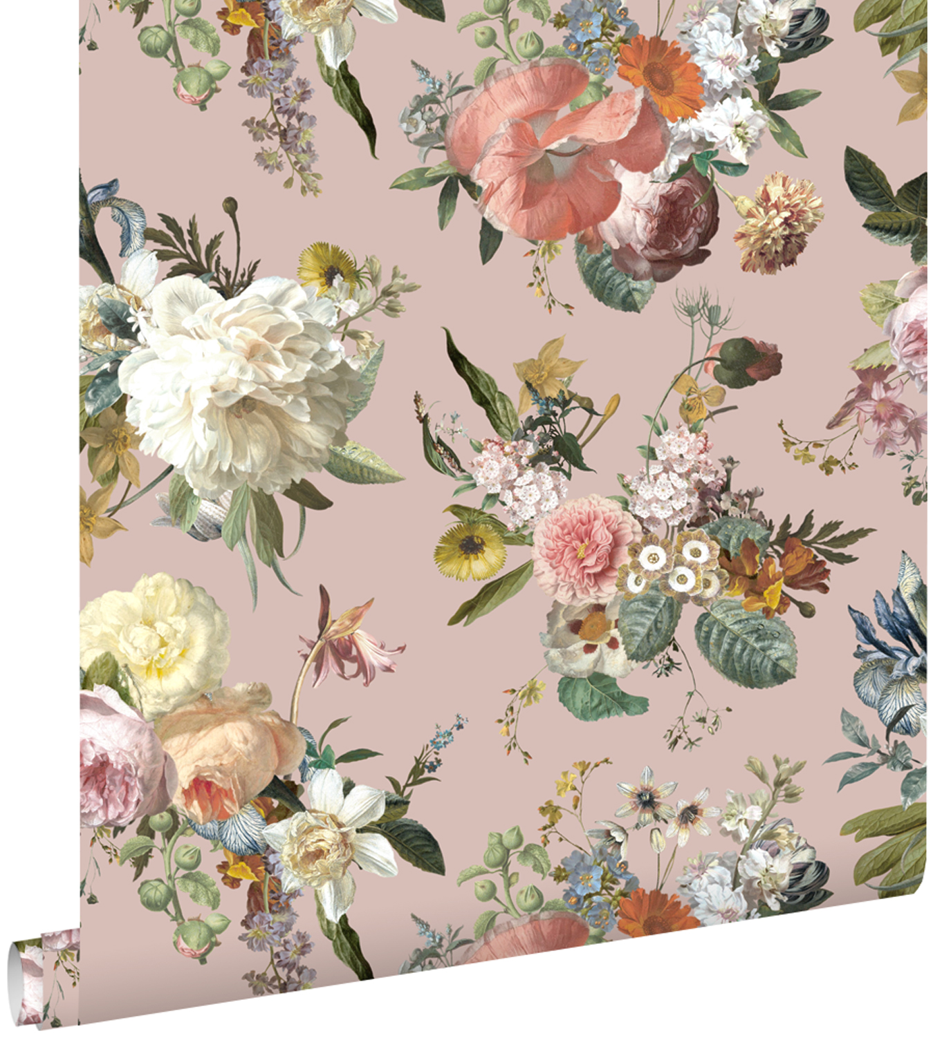 Estahome papel de parede flores vintage rosa antigo 53 cm x 10.05 m