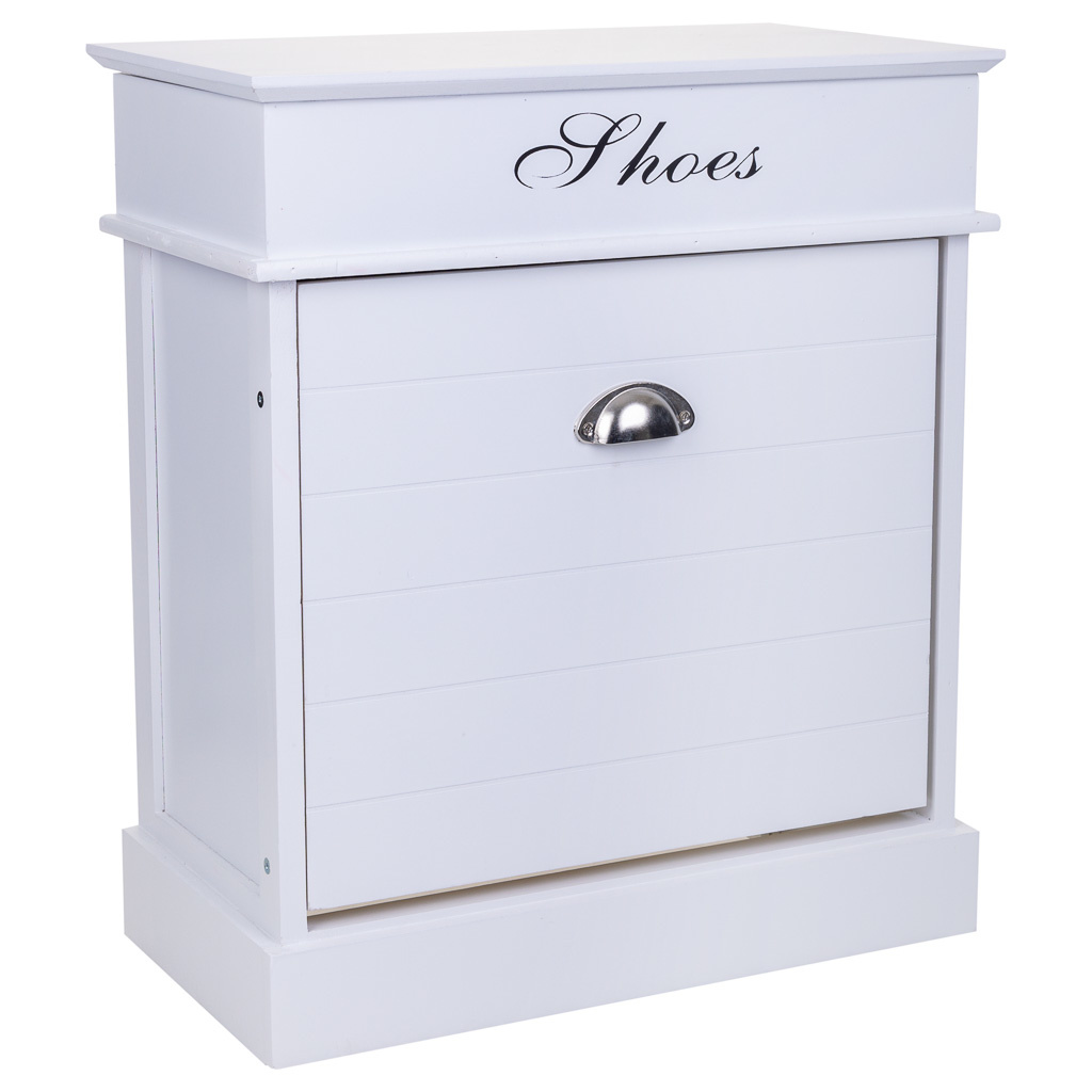 Sapateira de madeira branca 50x28x58
