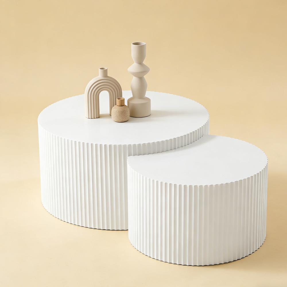 Mesa de centro conjunto encaixável mdf branco 47x88x88cm