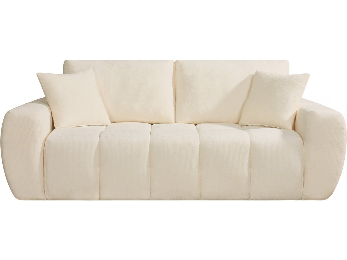 Sofá reto em tecido, estilo <<bubble>>, modelo <<léonie>> - 3 lugares - beg