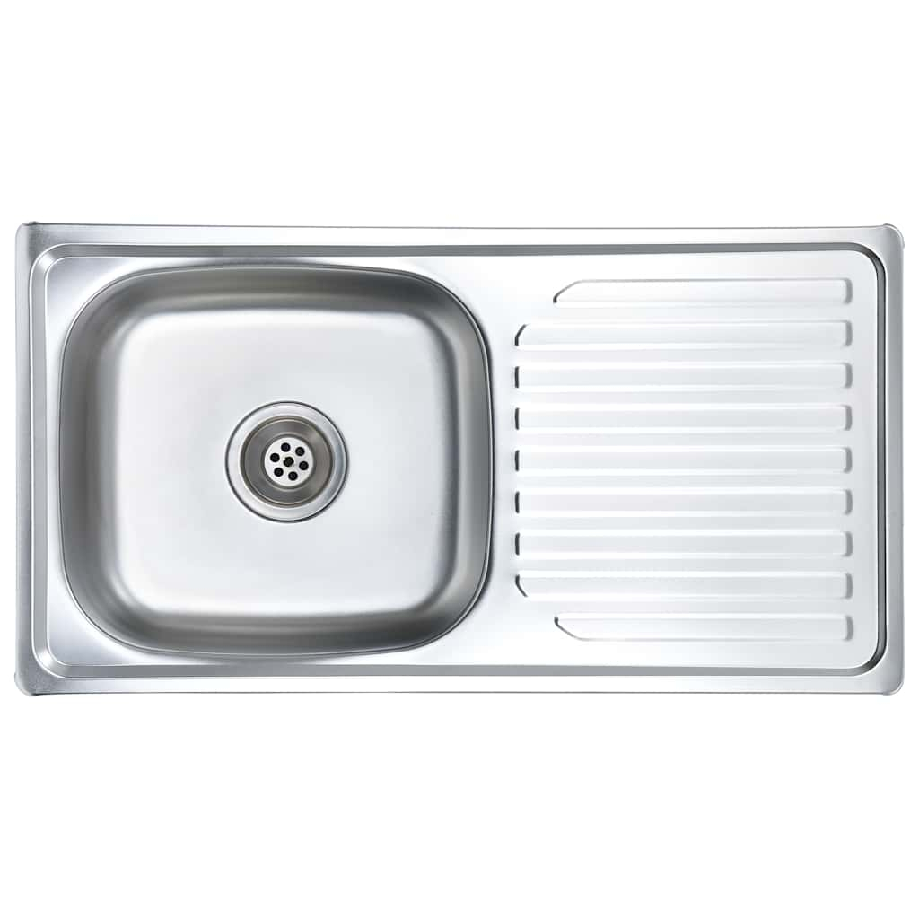 Lava-louças de cozinha com ralo e sifão aço inoxidável