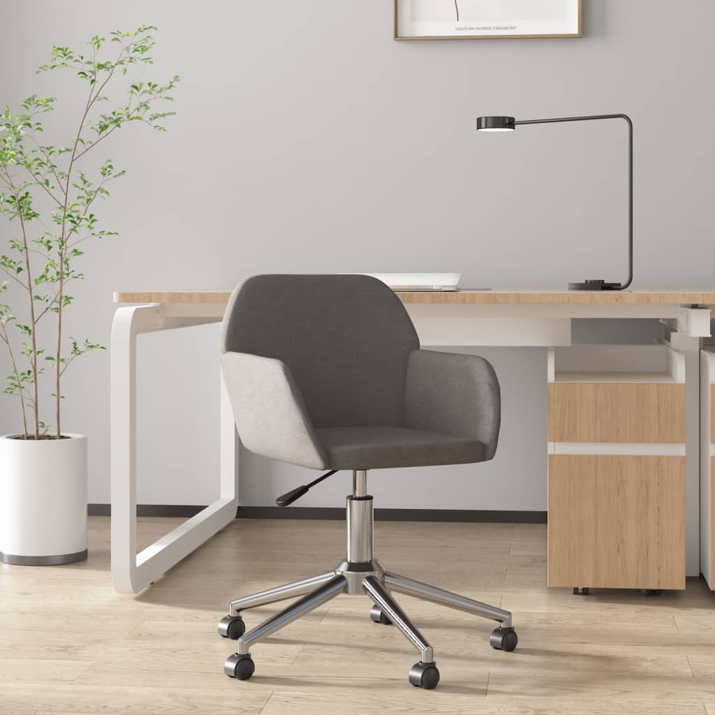 Cadeira de escritório giratória tecido cinzento-escuro wf150578