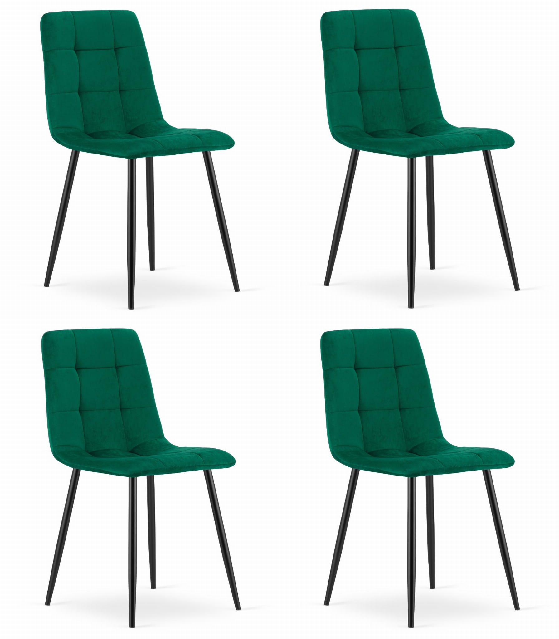 Cadeira valora pyra em veludo verde escuro, design moderno (4 unidades)
