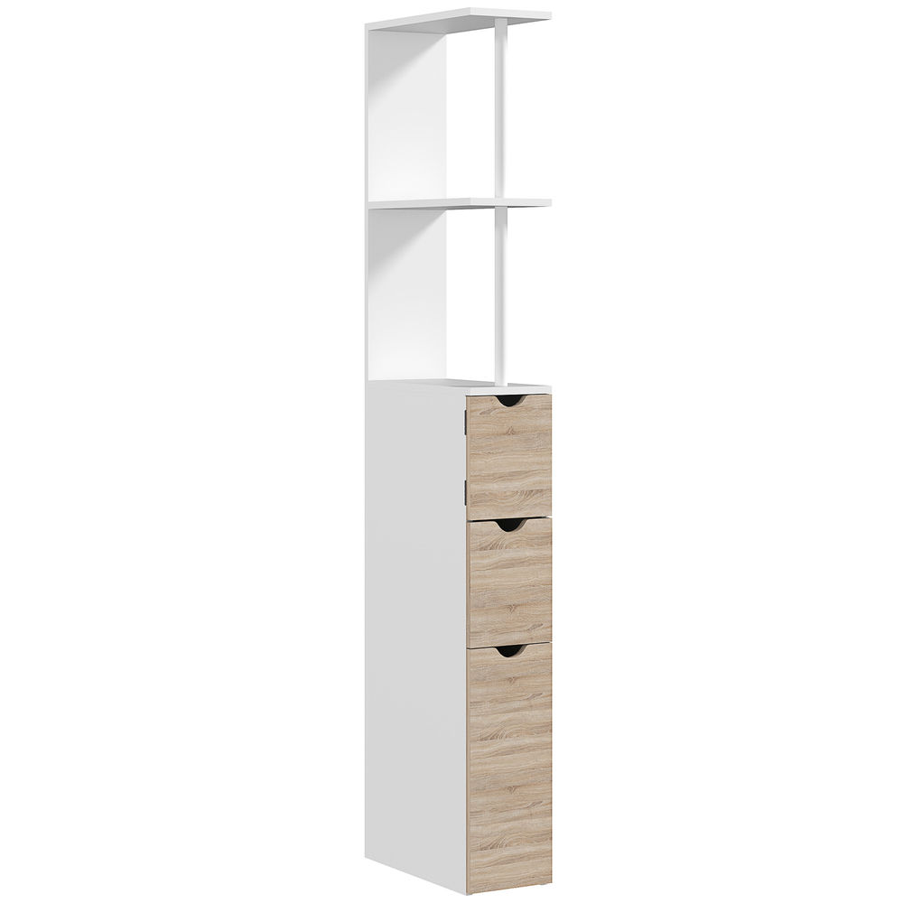 Coluna de casa de banho 15x33x136,8 cm mdf color marrón Homcom