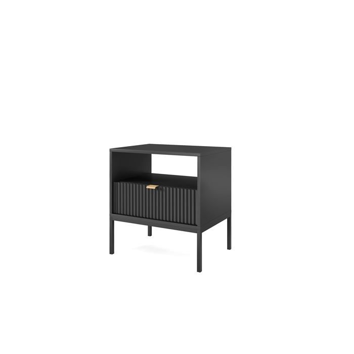 Mesa de cabeceira - preto com 2 gavetões - 54x39x56 cm