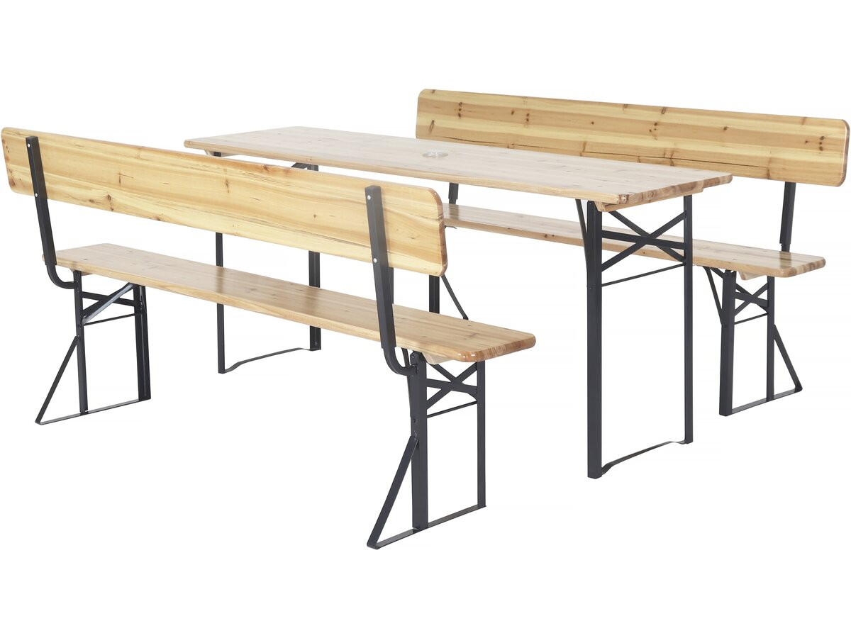 Conjunto de mobiliário de jardim "lisbon" em madeira com encosto - 180 cm -