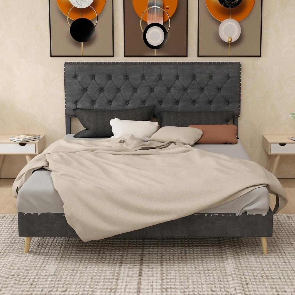 Cama com arrumação 160x200cm cinzento, estrutura baixa minimalista