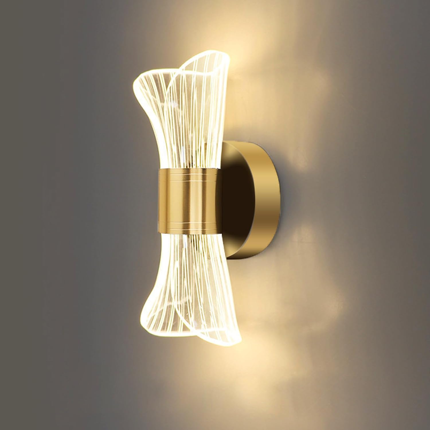 Luminária de parede interior multicor regulável 10 w dourado