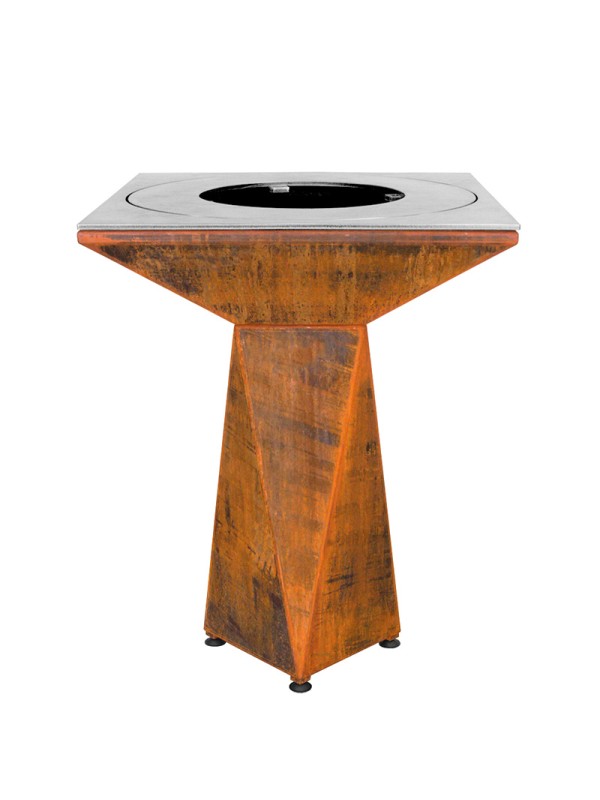 Churrasqueira com grelha, pernas e capa de proteção g1 basic corten