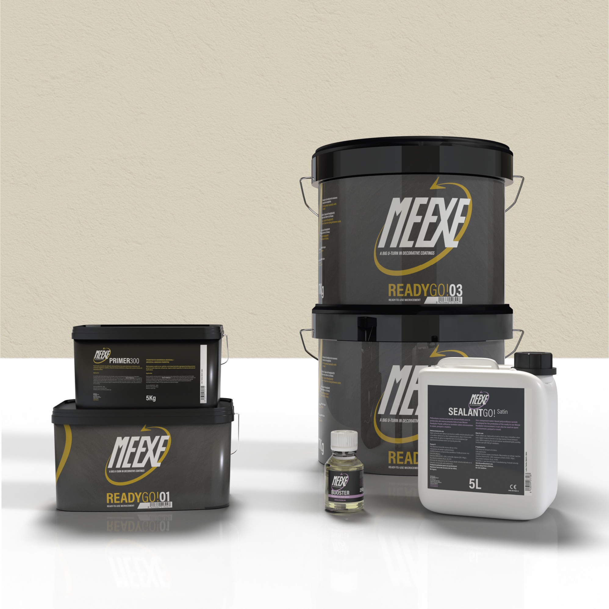 Kit microcemento 20m2 Meexe Ready Go! Porcelain Acetinado