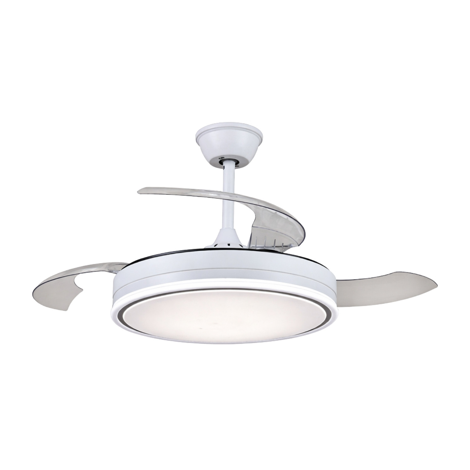 Ventilador de teto retrátil 106cm 30w luz LED e comando à distância raydan