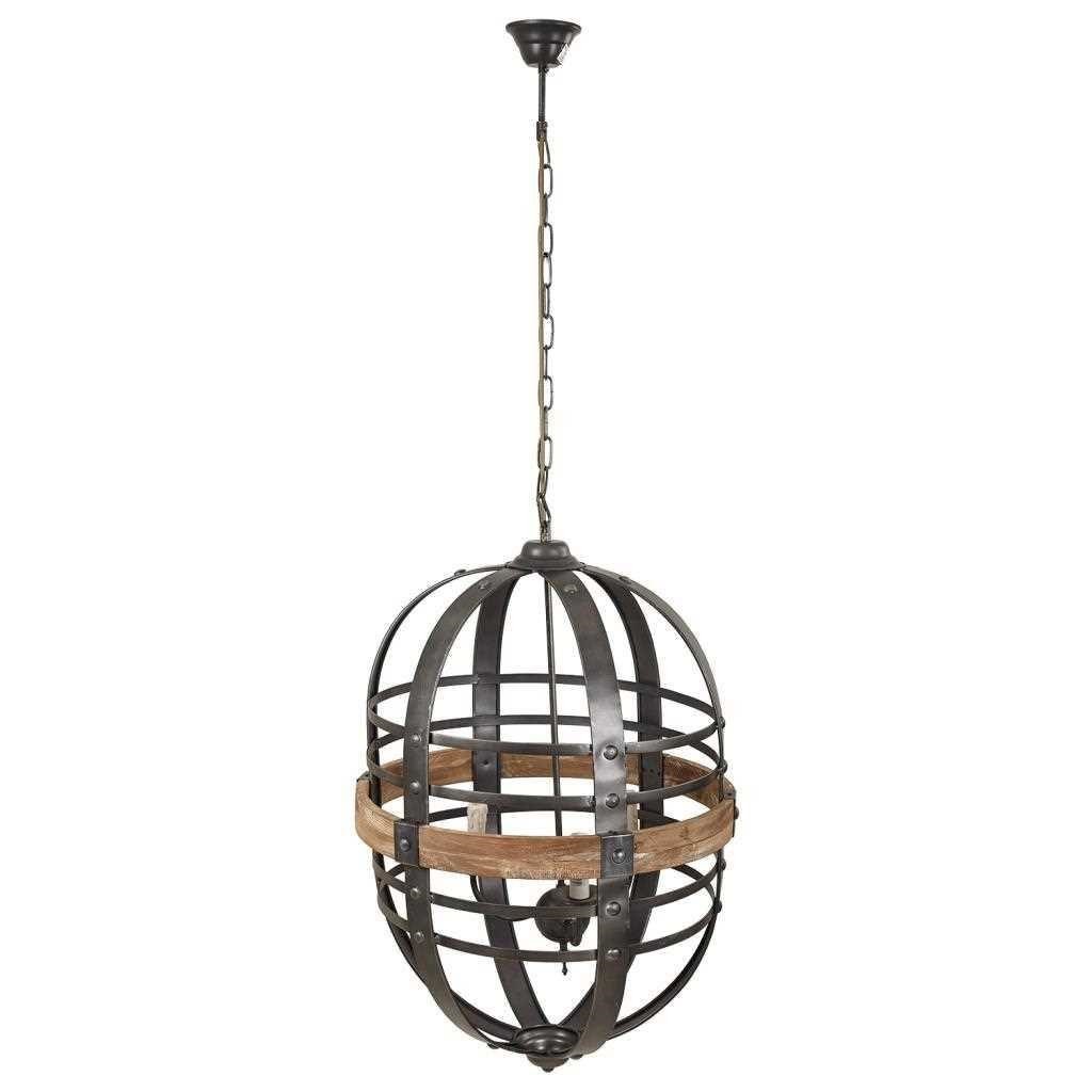 Candeeiro de teto em metal preto 53x53x81/150