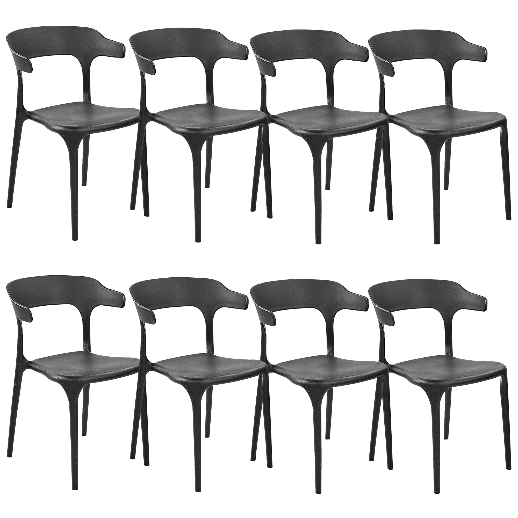 Conjunto de 8 cadeiras de jantar gubbio preto