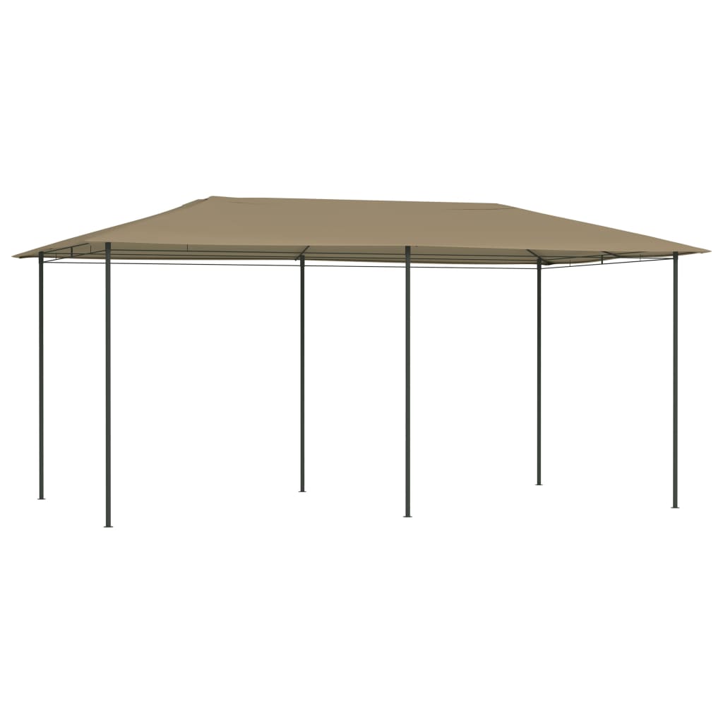 Gazebo 3x6x2,6 m 160 g/m² cinzento-acastanhado