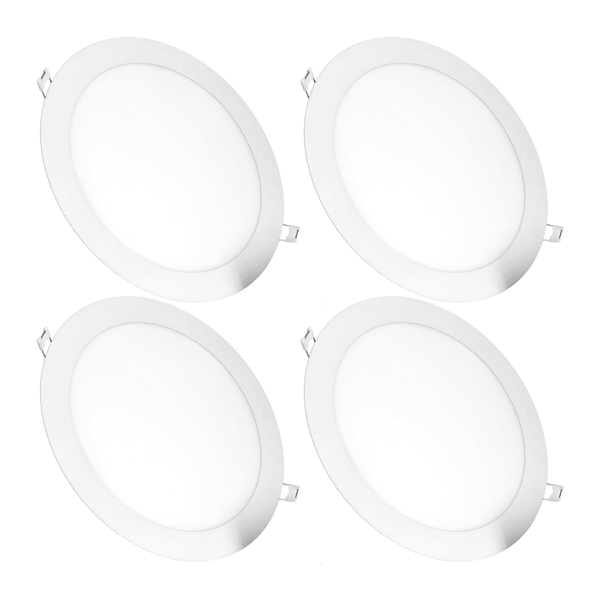 4x lâmpada embutida LED redonda de 18w, embutido, luz cct, furo 200-205 mm