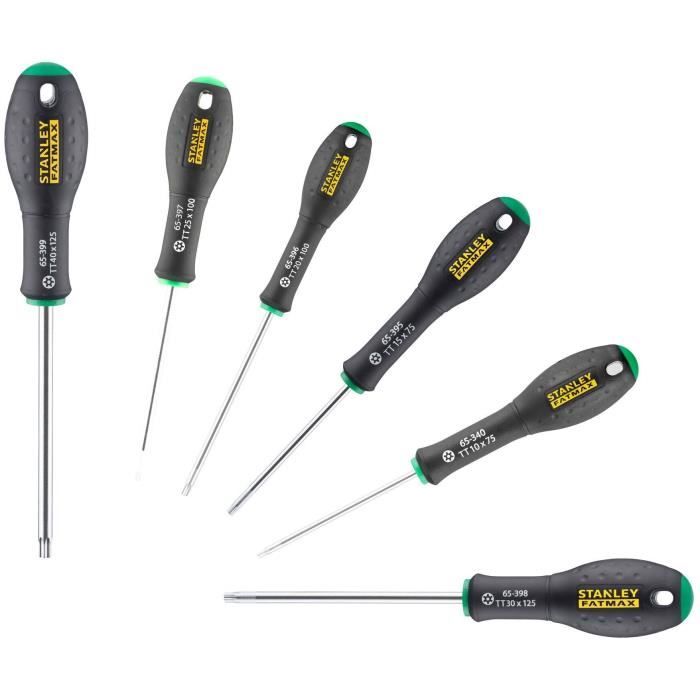 Conjunto de 6 chaves de fenda - stanley fatmax - 0-65-099 - tamper torx