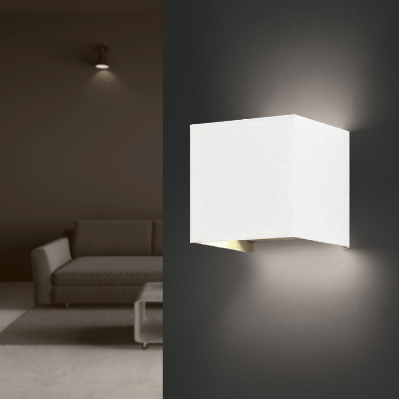 Candeeiro de parede LED branco 6w ip54 quadrado - 4000k - 5500k - silamp